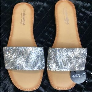 Classified Sparkling Silver Rhinestone Sandals 9W
